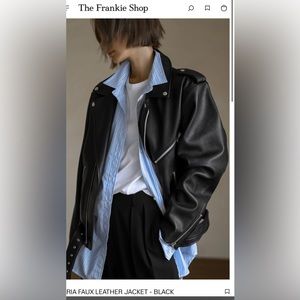 NWT SOLD OUT The Frankie Shop Aria Faux Leather Jacket, OS